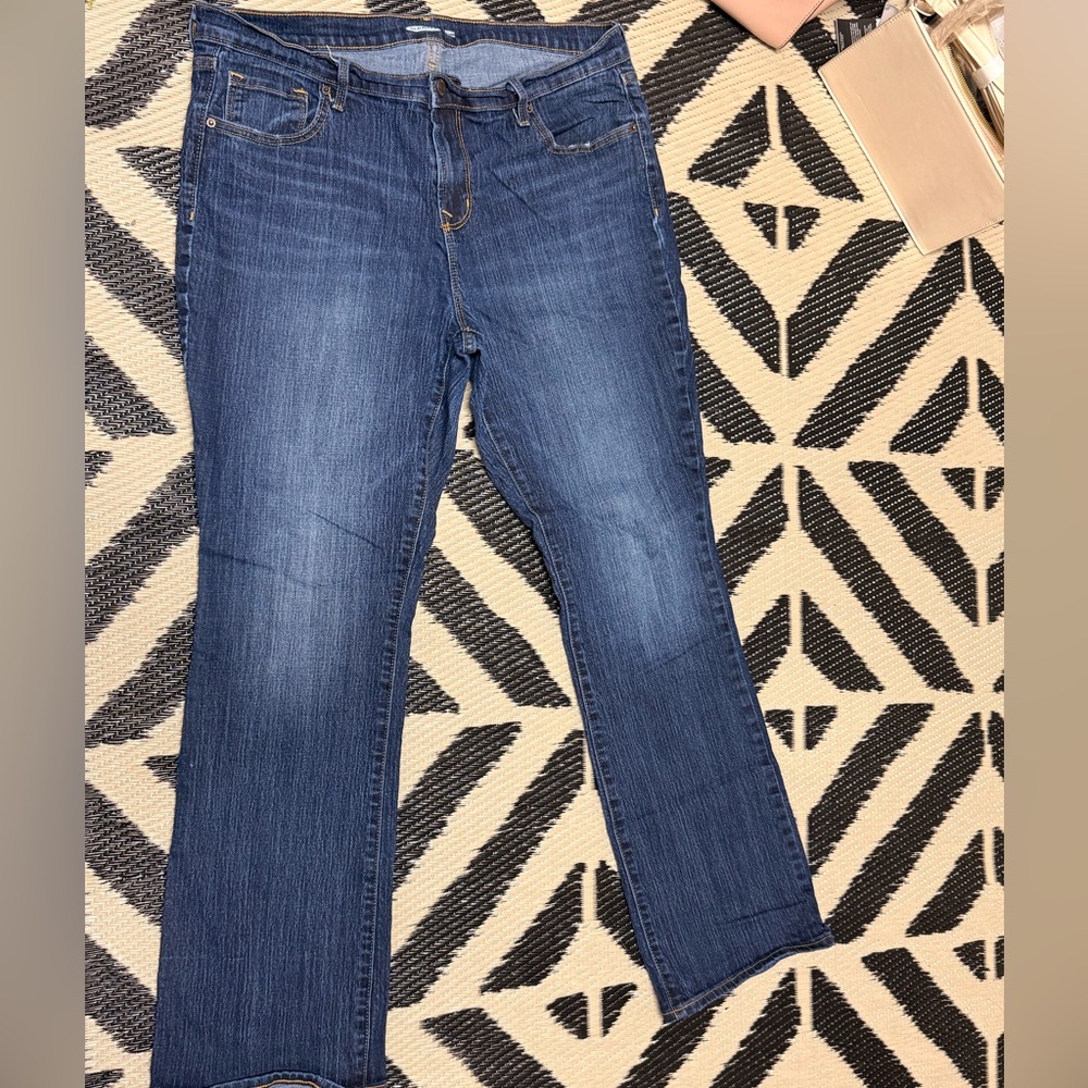 Old Navy Women's Straight Leg Jeans - Deep Blue
